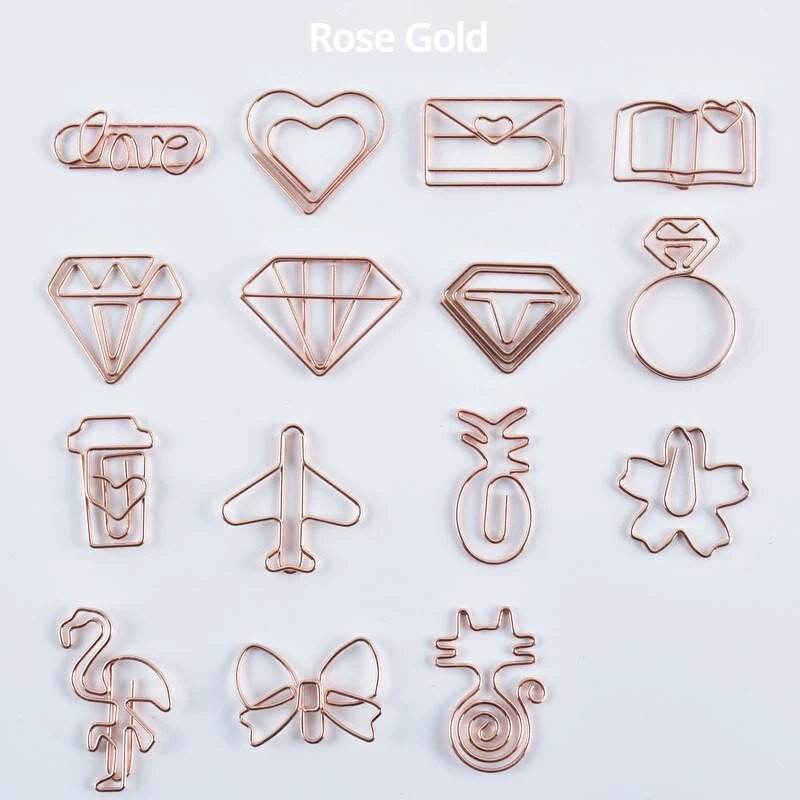 10 vnt/rinkinys Metalinės sąvaržėlės Keli animacinių filmų širdys, gyvūnų stiliai sąvaržėlės Knygos iškarpų planavimo puslapis Žymelė segtuvo segtukas