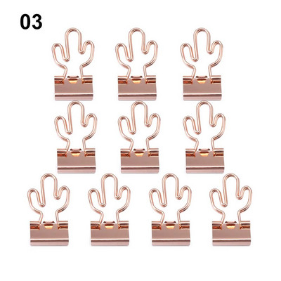 10 gab Kawaii kaķa sirds kaktuss metāla papīra saspraudes Mini Rose Gold failu iesiešanas saspraudes Grāmatu dekoru saspraudes Skolas biroja kancelejas preču saspraude