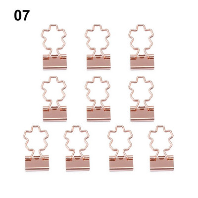 10 gab Kawaii kaķa sirds kaktuss metāla papīra saspraudes Mini Rose Gold failu iesiešanas saspraudes Grāmatu dekoru saspraudes Skolas biroja kancelejas preču saspraude