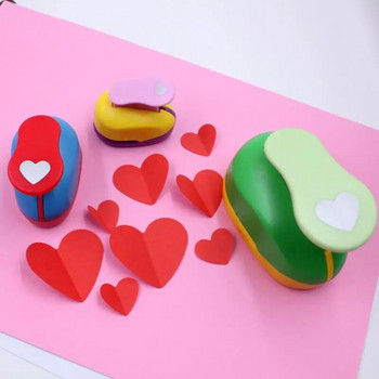 1PC Plastics Heart Hole Punch DIY Embossing Device Παιδικό Εκπαιδευτικό Μηχάνημα Εκτύπωσης Εγχειρίδιο Paper Cutter Σχολικά προμήθειες