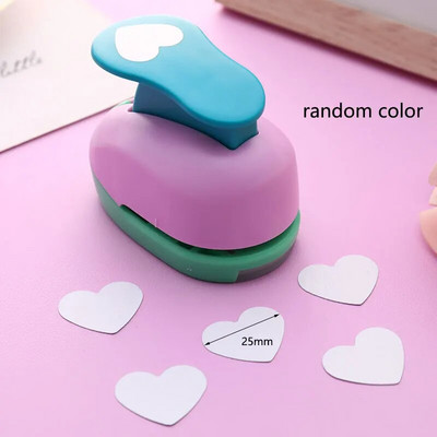 1PC Plastics Heart Hole Punch DIY Embossing Device Παιδικό Εκπαιδευτικό Μηχάνημα Εκτύπωσης Εγχειρίδιο Paper Cutter Σχολικά προμήθειες
