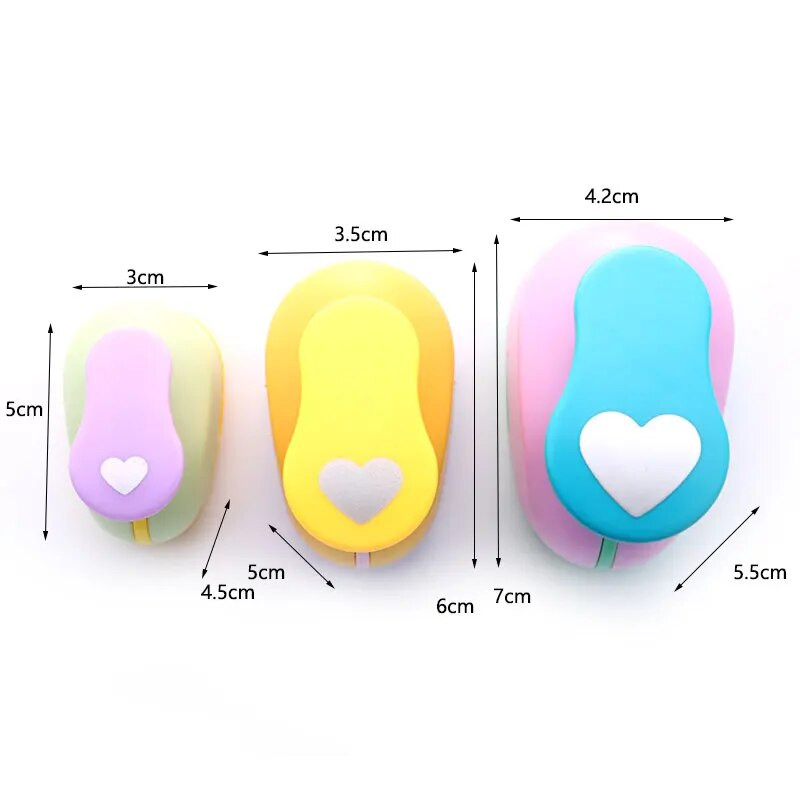 1PC Plastics Heart Hole Punch DIY Embossing Device Παιδικό Εκπαιδευτικό Μηχάνημα Εκτύπωσης Εγχειρίδιο Paper Cutter Σχολικά προμήθειες