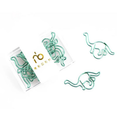 12 τεμ./κουτί Πράσινος Δεινόσαυρος Σελιδοδείκτης Μεταλλικός συνδετήρας Διακόσμηση Ροζ χρυσό Πολύχρωμο Βιβλίο Σημείωση Διακόσμηση Βιβλιοδετικό Κλιπ Χαρτικά Σχολείο