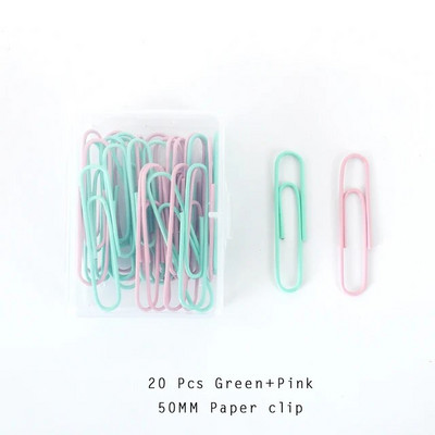 ALLTU Krāsainā saspraude 50mm klasificēta saspraudes dekoratīvā studentu rakstāmpiederumi un skolas biroja piederumi 20 iepakojumi