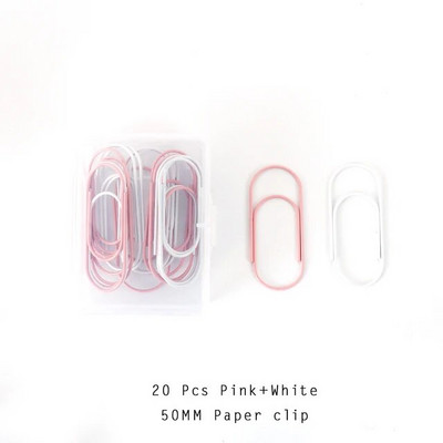 ALLTU Krāsainā saspraude 50mm klasificēta saspraudes dekoratīvā studentu rakstāmpiederumi un skolas biroja piederumi 20 iepakojumi