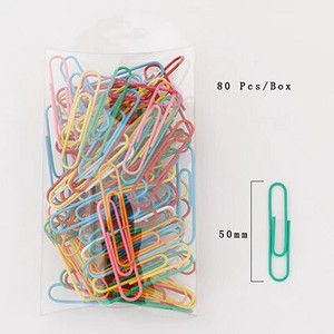 TUTU 80gab/komplekts 50mm Krāsainas saspraudes Saspraudes Piezīmes Klasifikācijas saspraudes Studentu kancelejas preces Skolas biroja piederumi H0324