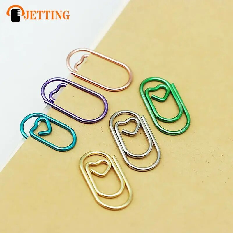 50 PCS Mini love Notebook Grāmatzīmju stiprinājums Saspraudes Piederumi Saspraudes