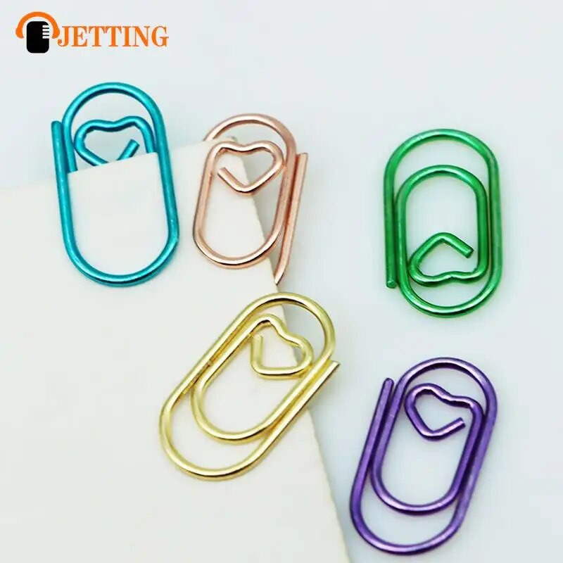 50 PCS Mini love Notebook Grāmatzīmju stiprinājums Saspraudes Piederumi Saspraudes