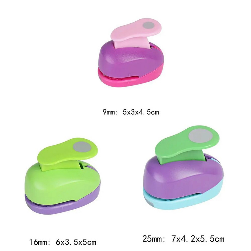 9 χιλιοστά 16 χιλιοστά 25 χιλιοστά Χρώμα Τυχαία Δώρα Χειροποίητα Scrapbooking DIY Κάρτες κοπής χαρτιού Shaper που κάνουν ανάγλυφη στρογγυλή τρύπα