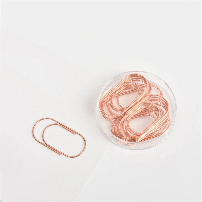 20 buc/cutie Agrafe de hârtie din aur roz de 50 mm Semn de carte de dimensiuni mari Agrafe decorative 3 culori Hârtie lată Agrafă foto drăguț