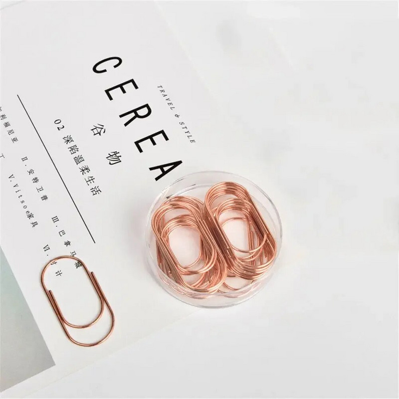 20 buc/cutie Agrafe de hârtie din aur roz de 50 mm Semn de carte de dimensiuni mari Agrafe decorative 3 culori Hârtie lată Agrafă foto drăguț