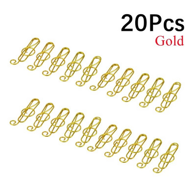 20/40 gab. Radošas mūzikas notis Veidota radoša failu skava papīra saspraude Grāmatzīmju turētājs papīra dekoratīvā saspraude biroja skolas sākumam