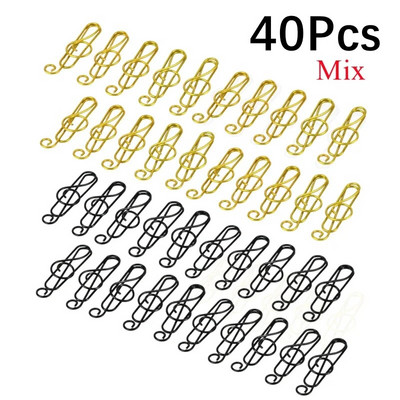 20/40 gab. Radošas mūzikas notis Veidota radoša failu skava papīra saspraude Grāmatzīmju turētājs papīra dekoratīvā saspraude biroja skolas sākumam