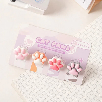 4gab Creative Cat Claw Papīra saspraudes Karikatūras Saspraudes Saspraudes Dokumenti Piezīmes Papīra Turētājs Skava Korejas kancelejas preces Skolas birojs