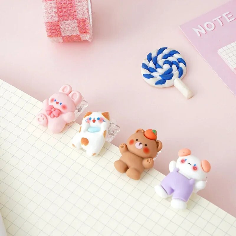 4gab Creative Cat Claw Papīra saspraudes Karikatūras Saspraudes Saspraudes Dokumenti Piezīmes Papīra Turētājs Skava Korejas kancelejas preces Skolas birojs