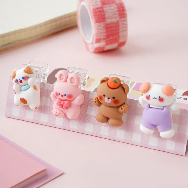 4gab Creative Cat Claw Papīra saspraudes Karikatūras Saspraudes Saspraudes Dokumenti Piezīmes Papīra Turētājs Skava Korejas kancelejas preces Skolas birojs