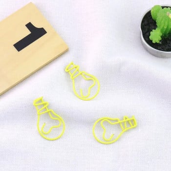 20 τεμ./πολτ λαμπτήρα Shape Paper Clips Δημιουργικό Ενδιαφέρον Κλιπ σελιδοδεικτών Υπόμνημα Κλιπ σε σχήμα Κλιπ χαρτιού για Office School Home H0145