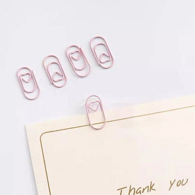 50 gab. Metāla saspraudes Nerūsējošā tērauda stieples mīlestības sirds formas papīra saspraudes biroja skolai Grāmatzīmju saspraudes iesiešanas piederumi