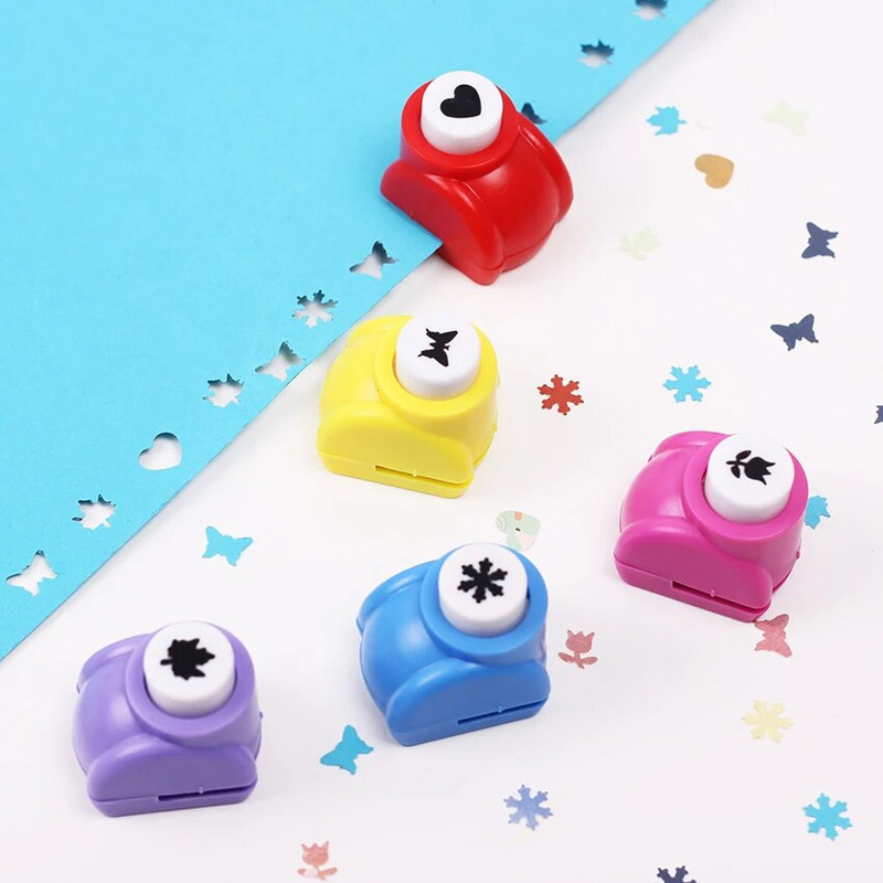 1 vnt Kawaii Student Hole Punch „Pasidaryk pats“ rankų darbo pjaustytuvas kortelių spausdinimo perforatorius Rožės širdies drugelio formos perforatorius