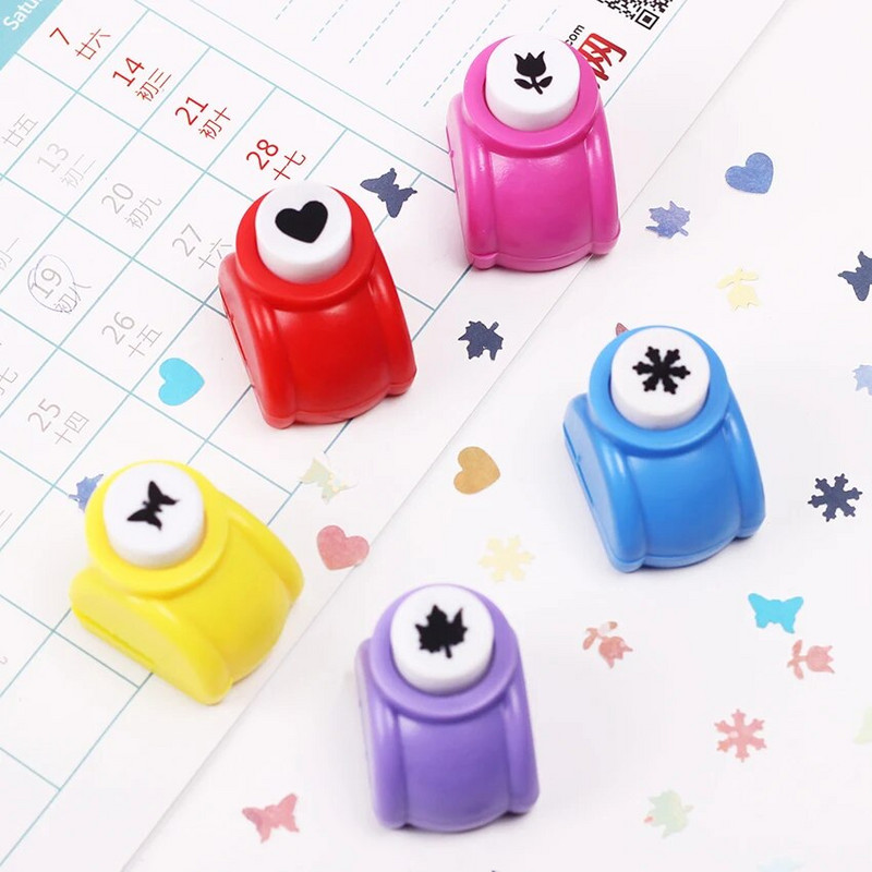 1 vnt Kawaii Student Hole Punch „Pasidaryk pats“ rankų darbo pjaustytuvas kortelių spausdinimo perforatorius Rožės širdies drugelio formos perforatorius