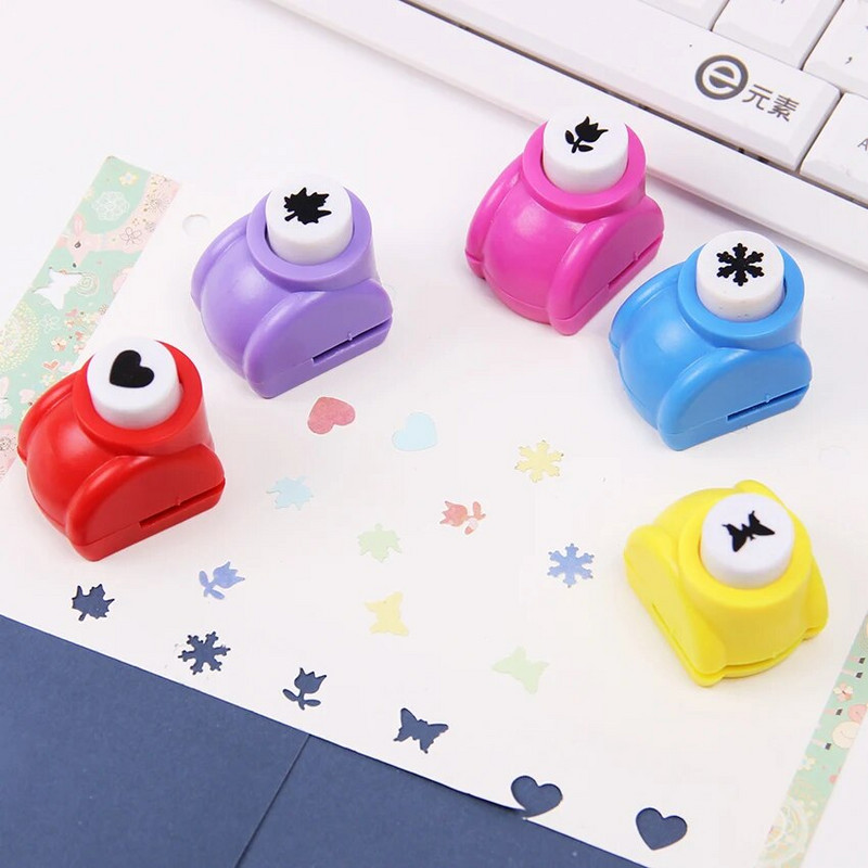 1 vnt Kawaii Student Hole Punch „Pasidaryk pats“ rankų darbo pjaustytuvas kortelių spausdinimo perforatorius Rožės širdies drugelio formos perforatorius