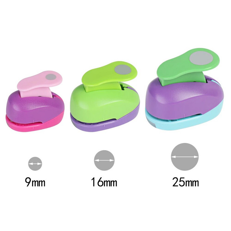 Ümmargune auguraud 9 mm 16 mm 25 mm paberivormija lõikur reljeefne masin DIY käsitsi valmistatud kaardid mugavaks scrapbookingiks