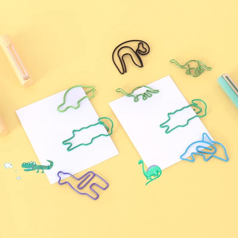 TUTU 10 tk armsad loomad dinosaurused krokodill laiskud Järjehoidja kirjaklamber Kooli kontoritarbed Papelaria kingitus kirjatarbed H0452