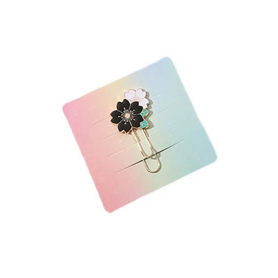 1gb Radošās metāla grāmatzīmes saspraudes ķiršu ziedu grāmatu saspraudes Daudzkrāsains multfilmu bērnu grāmatzīmes