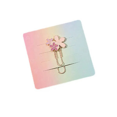 1gb Radošās metāla grāmatzīmes saspraudes ķiršu ziedu grāmatu saspraudes Daudzkrāsains multfilmu bērnu grāmatzīmes