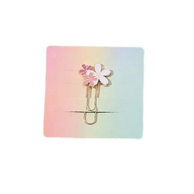 1gb Radošās metāla grāmatzīmes saspraudes ķiršu ziedu grāmatu saspraudes Daudzkrāsains multfilmu bērnu grāmatzīmes