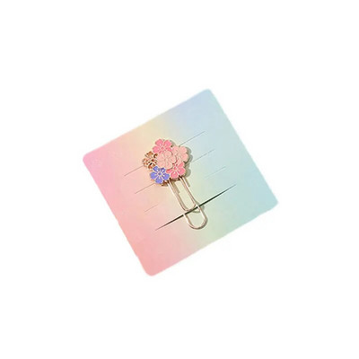 1gb Radošās metāla grāmatzīmes saspraudes ķiršu ziedu grāmatu saspraudes Daudzkrāsains multfilmu bērnu grāmatzīmes