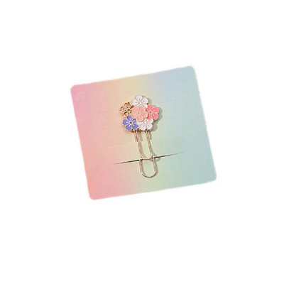 1gb Radošās metāla grāmatzīmes saspraudes ķiršu ziedu grāmatu saspraudes Daudzkrāsains multfilmu bērnu grāmatzīmes