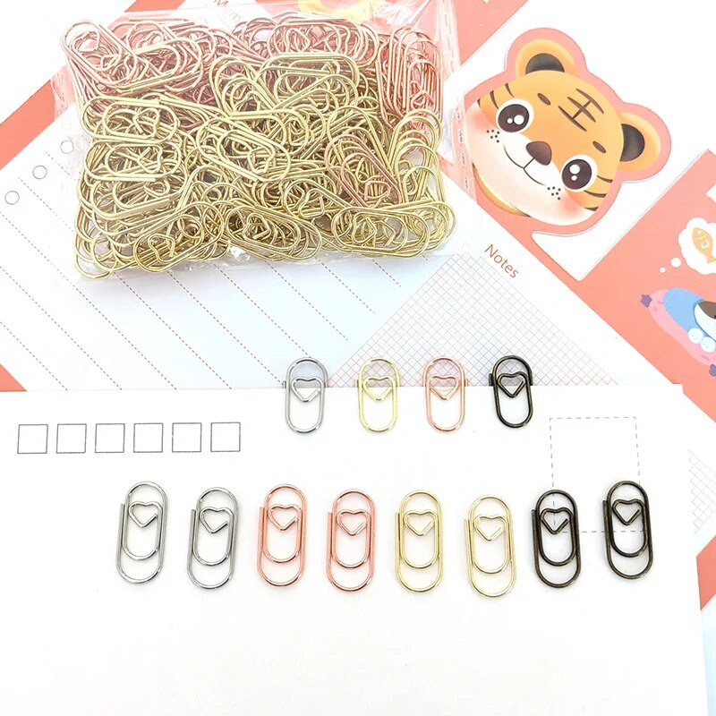 50 τεμ Mini Love Clips Metal Binder Clips Notebook Planner Σελιδοδείκτες Εισιτήρια Σφιγκτήρες Είδη βιβλιοδεσίας γραφείου Αξεσουάρ