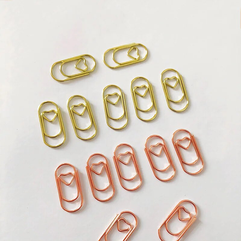 50 τεμ Mini Love Clips Metal Binder Clips Notebook Planner Σελιδοδείκτες Εισιτήρια Σφιγκτήρες Είδη βιβλιοδεσίας γραφείου Αξεσουάρ