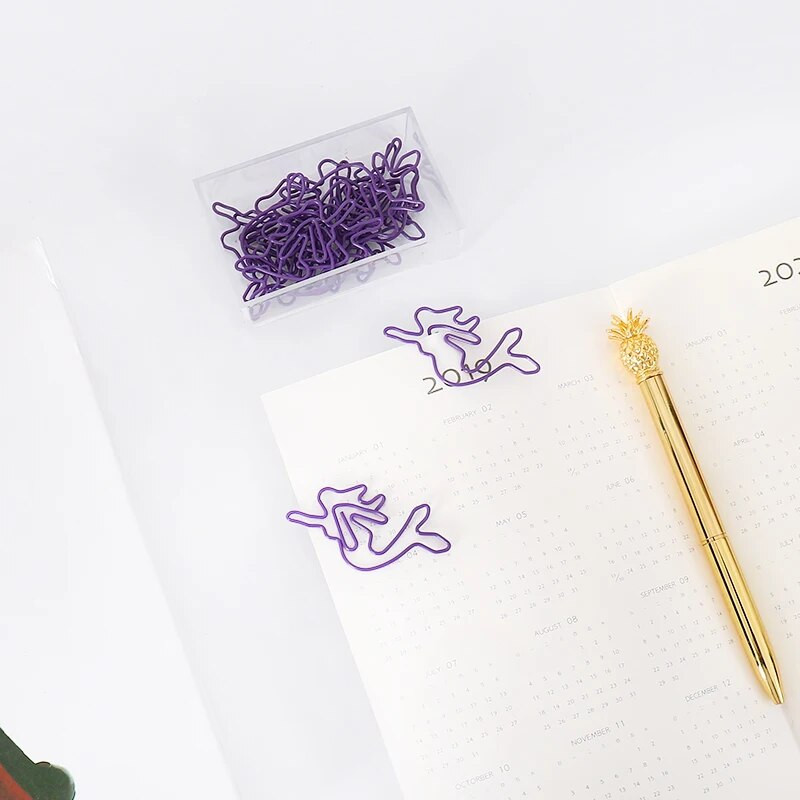 TUTU 20 tk heleroheline paberklamber Ülemteener kodus Merineitsi kujulised kirjaklambrid, mis sobivad suurepäraselt kirjaklambrite kogumiseks kontorikingiks H0181