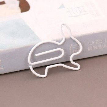 TUTU Creative 20Pcs Rabbit Bookmark Planner Paper Clip Metal Material Segnalibri for Book Stationery School Office H0272