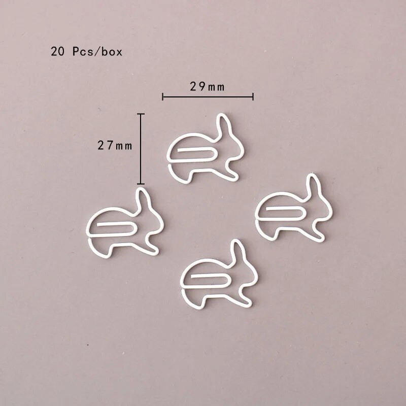 TUTU Creative 20Pcs Rabbit Bookmark Planner Paper Clip Metal Material Segnalibri for Book Stationery School Office H0272