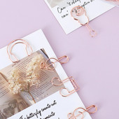 TUTU Metallist noot kirjaklamber Noot Järjehoidja peakomplekt Planner Clips Mini Clip Rose Gold Papelaria Rosegold Metal Clips H0520