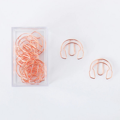 TUTU Metallist noot kirjaklamber Noot Järjehoidja peakomplekt Planner Clips Mini Clip Rose Gold Papelaria Rosegold Metal Clips H0520