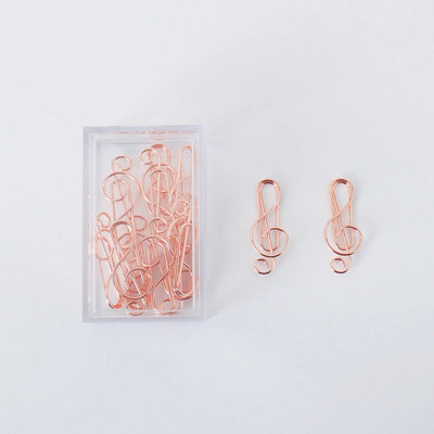 TUTU Metallist noot kirjaklamber Noot Järjehoidja peakomplekt Planner Clips Mini Clip Rose Gold Papelaria Rosegold Metal Clips H0520