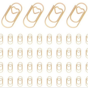 150 бр./чанта Мини ретро кламери със сърце Розово злато Щипка за подвързване на отметки Щипка за подвързване на отметки Офис аксесоари Съхранение на хартия Пачуърк щипка