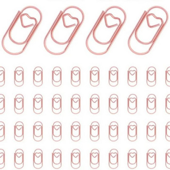 150 τμχ/τσάντα Μίνι ρετρό συνδετήρες καρδιάς Ροζ χρυσός συνδετήρας σελιδοδείκτης συνδετήρας Κλιπ Αξεσουάρ γραφείου Χαρτί αποθήκευσης Κλιπ συνονθύλευμα