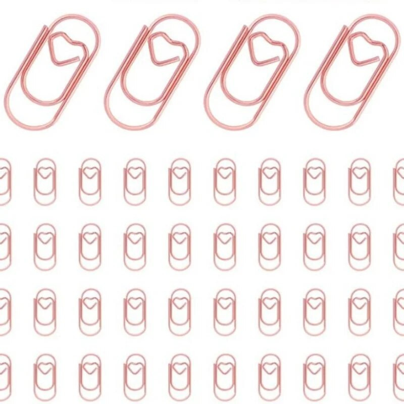 150 τμχ/τσάντα Μίνι ρετρό συνδετήρες καρδιάς Ροζ χρυσός συνδετήρας σελιδοδείκτης συνδετήρας Κλιπ Αξεσουάρ γραφείου Χαρτί αποθήκευσης Κλιπ συνονθύλευμα