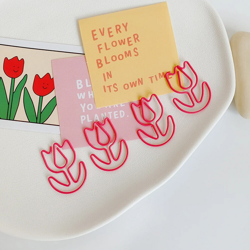 ALLTU 20vnt Gražių gėlių spalvotas segtukas studentų biuro dekoravimo testas popierius klasifikacija foto žinutė segtukas