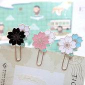 1 gab Creative Metal Bookmarks Cherry Blossom Book Clip Multicolor Cartoon Children Bookmarks