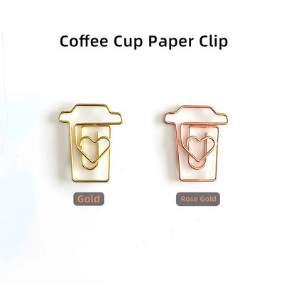 10 tk/partii loominguline kirjaklamber Roosa kuldne metallist kirjaklamber dekoratiivne järjehoidja köitja kujuga klambrid armsad kirjatarbed kontoritarbed