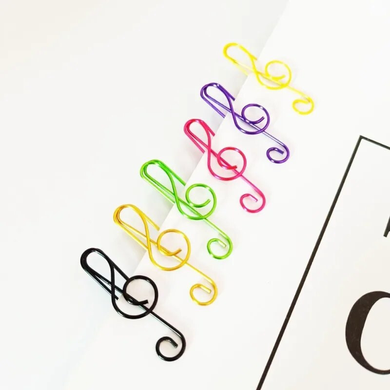 Metallist loominguline muusika noot Kujuline loominguline failiklamber Paberklambrid Järjehoidjahoidik Paberdekoratiivne klamber kontorikooli jaoks Avaleht