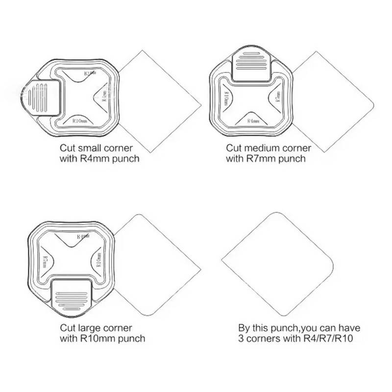 1 ΤΕΜ. 3 σε 1 Γωνιακό στρογγυλό γροθιά 3 κατευθύνσεων Γωνιακό κόφτη για χειροποίητες χειροτεχνίες DIY Κάρτα κατασκευής Scrapbooking Photo Cutter Χαρτικά