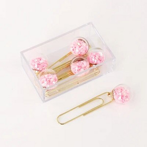 ALLTU 5tk Kristallklaaskuul järjehoidja kirjaklamber loominguline kirjaklamber käsikonto dekoratiivkarp