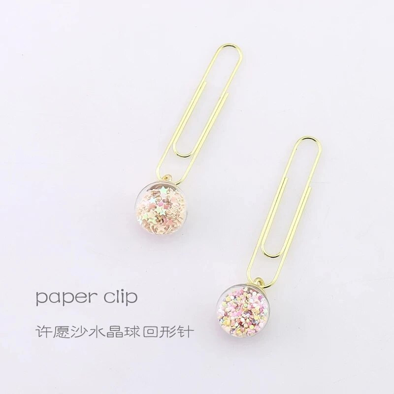 ALLTU 5tk Kristallklaaskuul järjehoidja kirjaklamber loominguline kirjaklamber käsikonto dekoratiivkarp